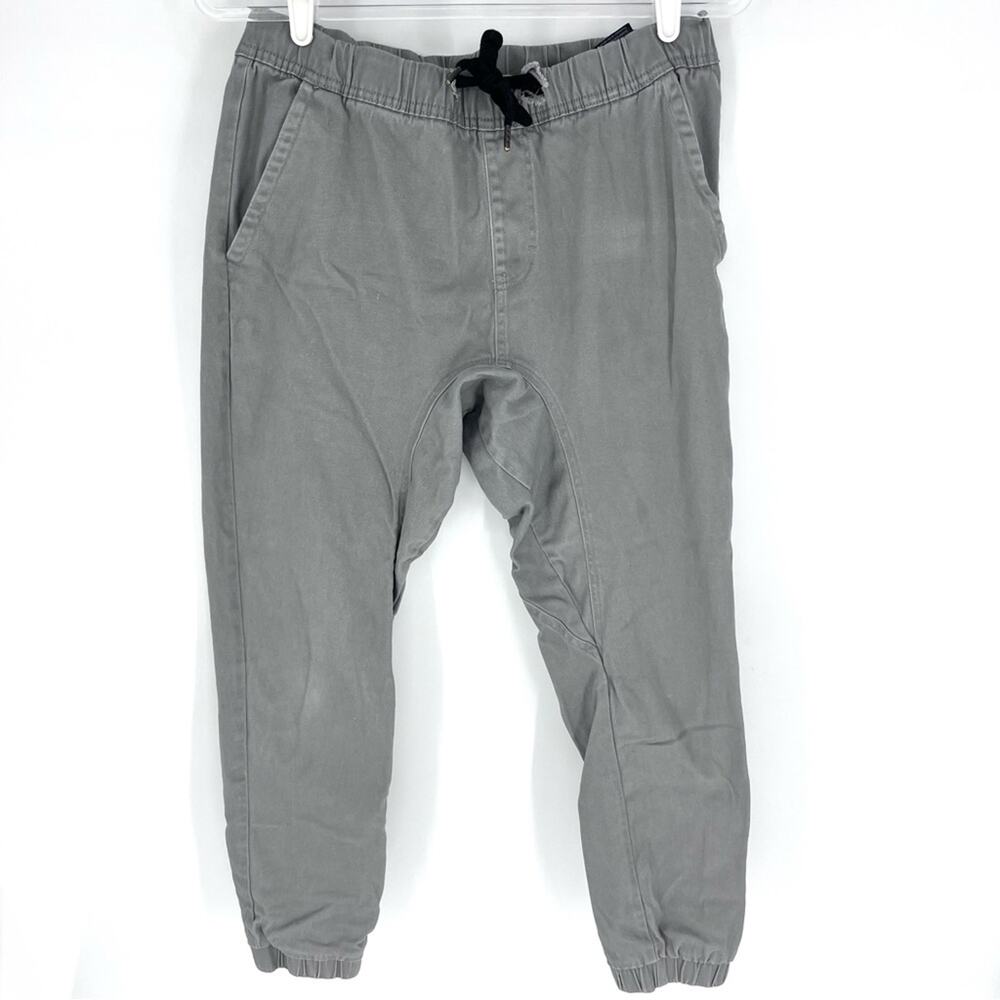 WT02 Drawstring Cotton Stretch Twill Joggers Greyish Taupe Size M